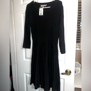 Nannette Black Long Sleeve Dress